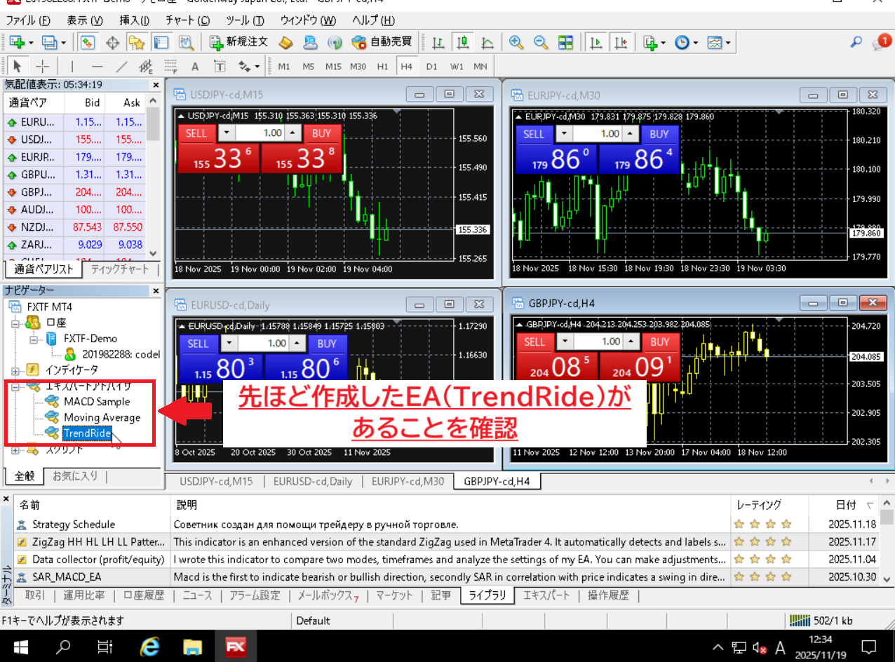 MT4 ナビゲーターウィンドウ